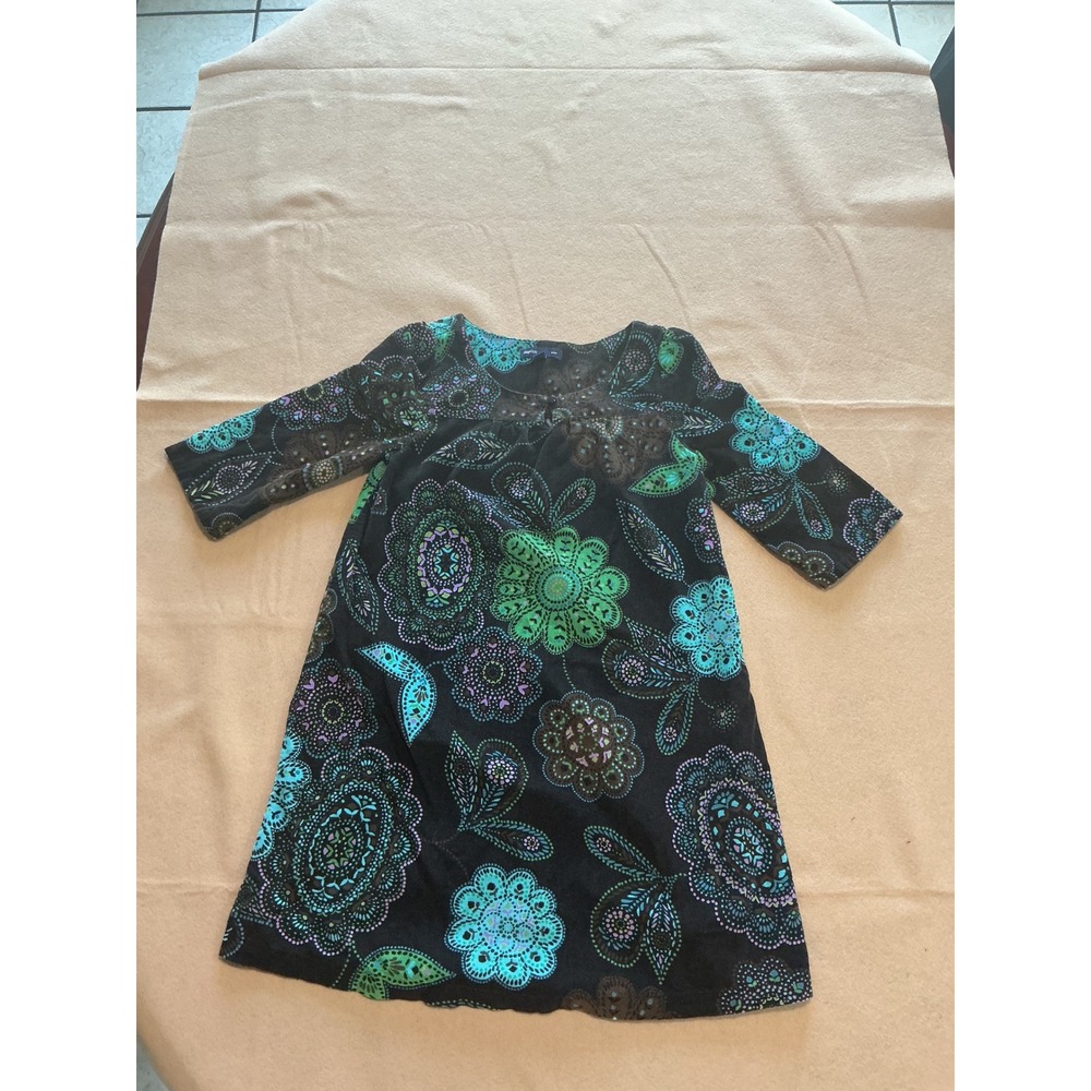 Gap Kids Corduroy Dress Girls Medium Brown Floral Excellent Boho Paisley